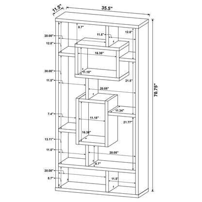 Corey 71-inch 8-shelf Bookshelf Cappuccino