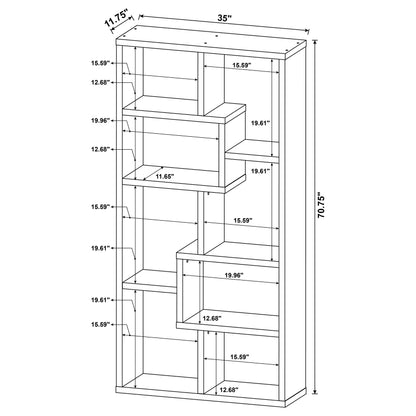 Theo 71-inch 7-shelf Bookshelf Weathered Grey