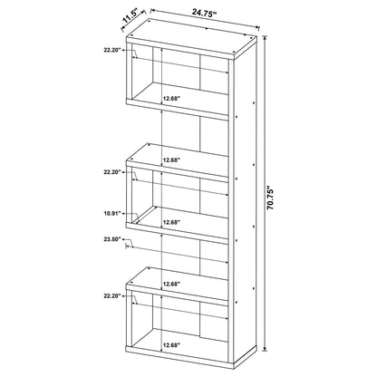 Joey 71-inch 5-shelf Bookshelf Weathered Grey