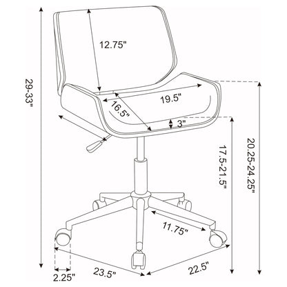 Addington Upholstered Adjustable Office Desk Chair Ecru