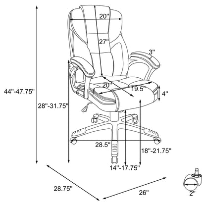 Kaffir Upholstered Adjustable Home Office Desk Chair White