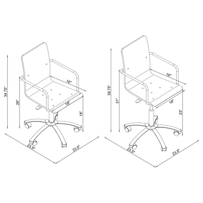 Amaturo Acrylic Adjustable Home Office Desk Chair Clear