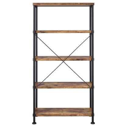 Analiese 63-inch 4-shelf Bookshelf Rustic Nutmeg