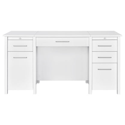 Dylan 60-inch 4-drawer Lift Top Office Desk White High Gloss
