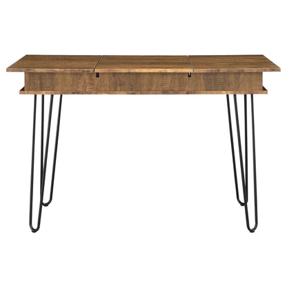 Sheeran 47-inch Writing Desk with Storage Rustic Amber