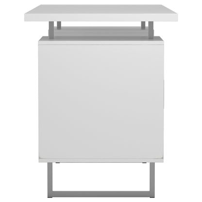 Lawtey 60-inch 2-drawer Computer Desk White High Gloss
