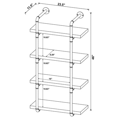 Elmcrest 24-inch 4-shelf Wall Bookshelf Rustic Oak