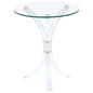 Laning Round Glass Top Acrylic Side Table Clear