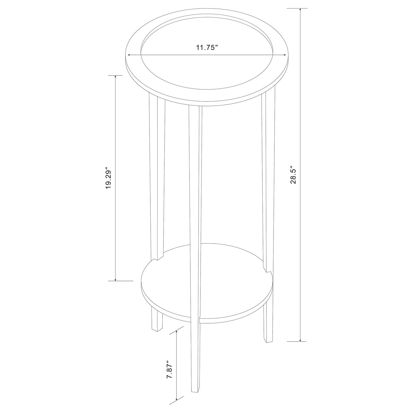 Kirk 1-shelf Round Wood Plant Stand Espresso