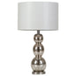 Mineta 27-inch Drum Shade Stacked Table Lamp Antique Silver