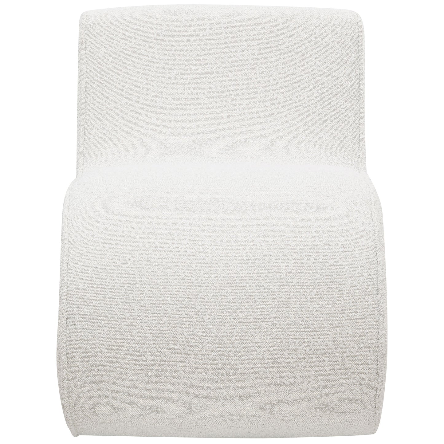 Ronea Boucle Upholstered Armless Curved Chair Cream