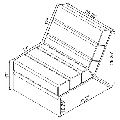 Serreta Boucle Upholstered Armless Acrylic Chair Black