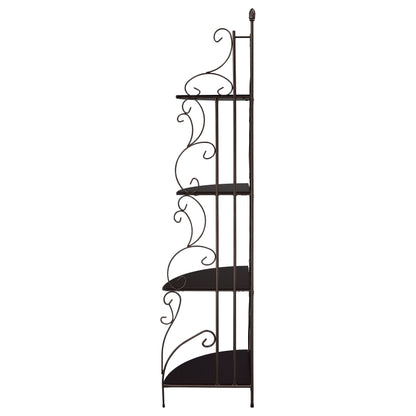 Poppy 74-inch 4-shelf Corner Bookshelf Copper and Cappuccino