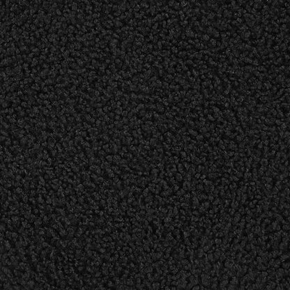 Valia Faux Sheepskin Upholstered Round Storage Ottoman Black