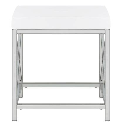 Eliza Vanity Set with Lighting & Stool White and Chrome