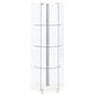 Zahavah 4-shelf Hexagonal Clear Glass Curio Cabinet White