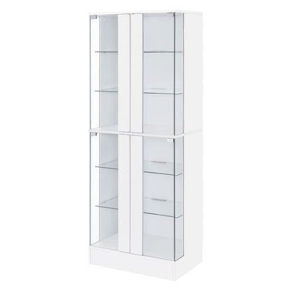 Cabra 4-door LED Curio Display Cabinet White High Gloss
