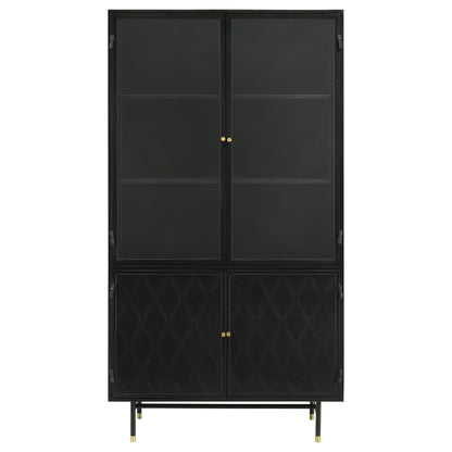 Santiago 4-door Metal Tall Storage Cabinet Matte Black