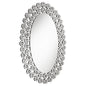 Colleen 31 x 47 Inch Oval Wall Mirror Crystal Flowers Silver