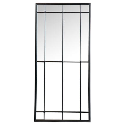 Annetta 24 x 52 Inch Window Pane Wall Mirror Black