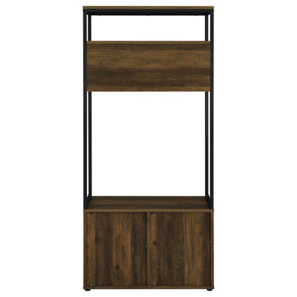 Quincy 2-door Coat Rack Hall Tree Storage Bench Dark Pine