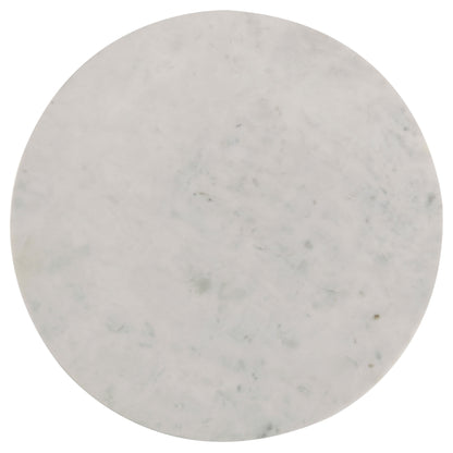 Astoria Round Genuine Marble Side End Table White