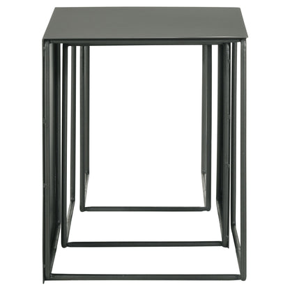 Imez 3-piece Rectangular Metal Nesting Table Set Grey