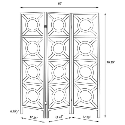 Vulcan 3 Panel Room Divider Folding Shoji Screen Cappuccino