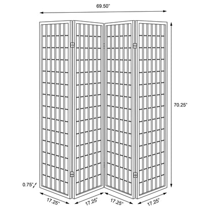 Roberto 4-Panel Room Divider Folding Shoji Screen Dark Grey
