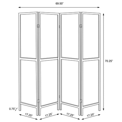 Deepika 4-Panel Room Divider Folding Screen Rustic Tobacco