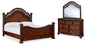 Lavinton King Poster Bed with Mirrored Dresser