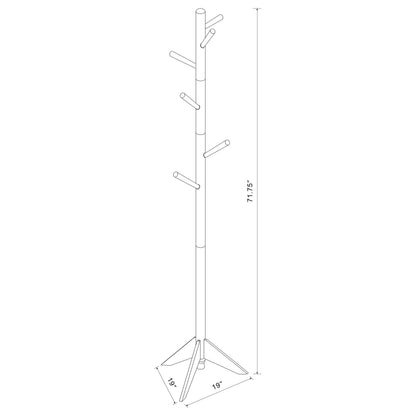 Devlin 6 Hook Freestanding Wood Coat Rack Hat Hanger Walnut