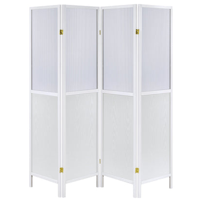 Mattison 4-Panel Room Divider Folding Shoji Screen White