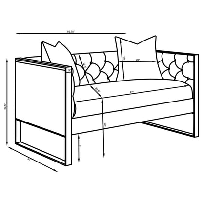Eastbrook 3-piece Velvet Upholstered Tufted Sofa Set Grey