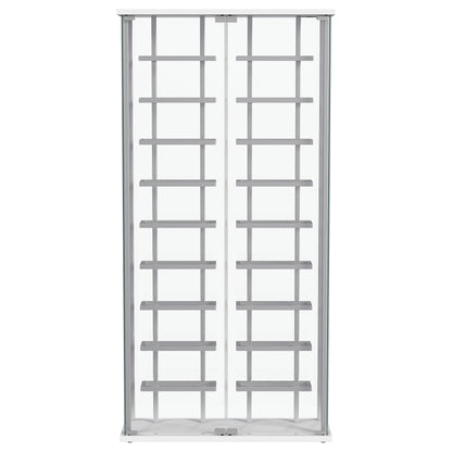 Montara Tempered Glass Wine Storage LED Curio Cabinet Chrome