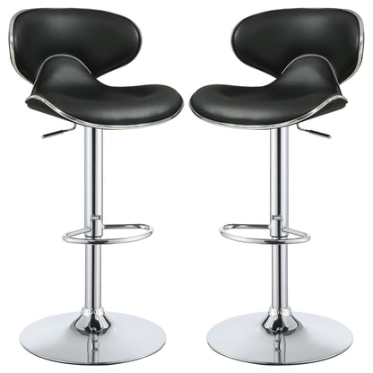 Edenton Upholstered Adjustable Bar Stool Black (Set of 2)