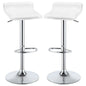 Bidwell Upholstered Adjustable Bar Stool White (Set of 2)