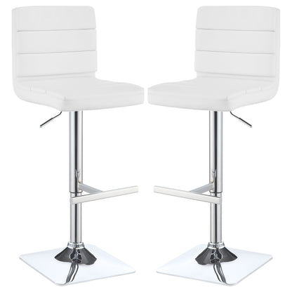 Bianca Upholstered Adjustable Bar Stool White (Set of 2)