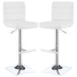 Bianca Upholstered Adjustable Bar Stool White (Set of 2)