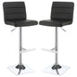 Bianca Upholstered Adjustable Bar Stool Black (Set of 2)