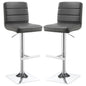 Bianca Upholstered Adjustable Bar Stool Grey (Set of 2)