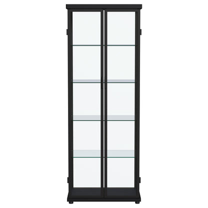 Aero 4-shelf Display Curio Cabinet with LED Lighting Black