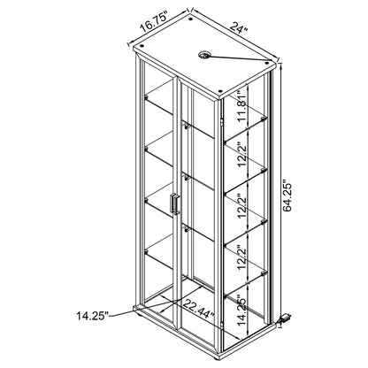 Aero 4-shelf Display Curio Cabinet with LED Lighting Black