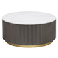 Jason Round Marble Top Coffee Table White and Charcoal