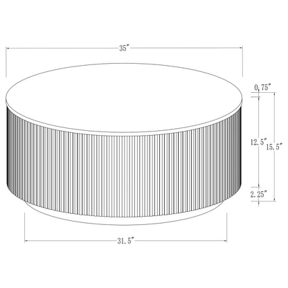 Jason Round Marble Top Coffee Table White and Charcoal