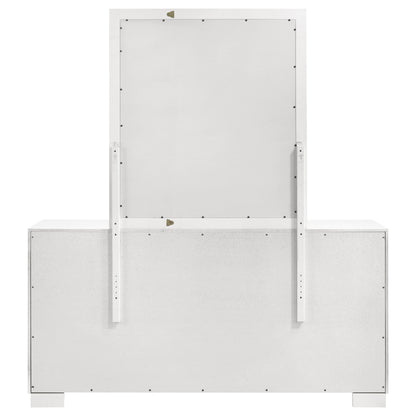Jessica 6-drawer Dresser with Mirror Snow White