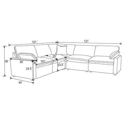 Collins 5-piece Modular Power Reclining Sectional Grey