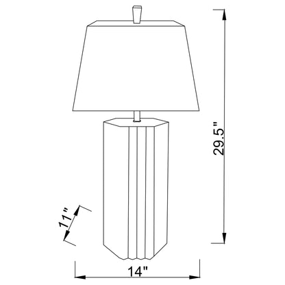 Elena 30-inch Square Tapered Mirrored Table Lamp Brown