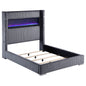 Tisdall Upholstered Eastern King Flame Visualizer Bed Grey