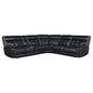 Hewitt Leather Dual Power Reclining Sectional Sofa Black